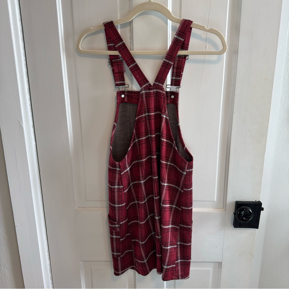 No Boundaries Red and Black Plaid Pinafore dress - Picture 4 of 4